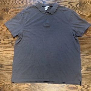 Calvin Klein Shirt Mens Large Gray 100% Cotton Short Sleeve Polo Collared